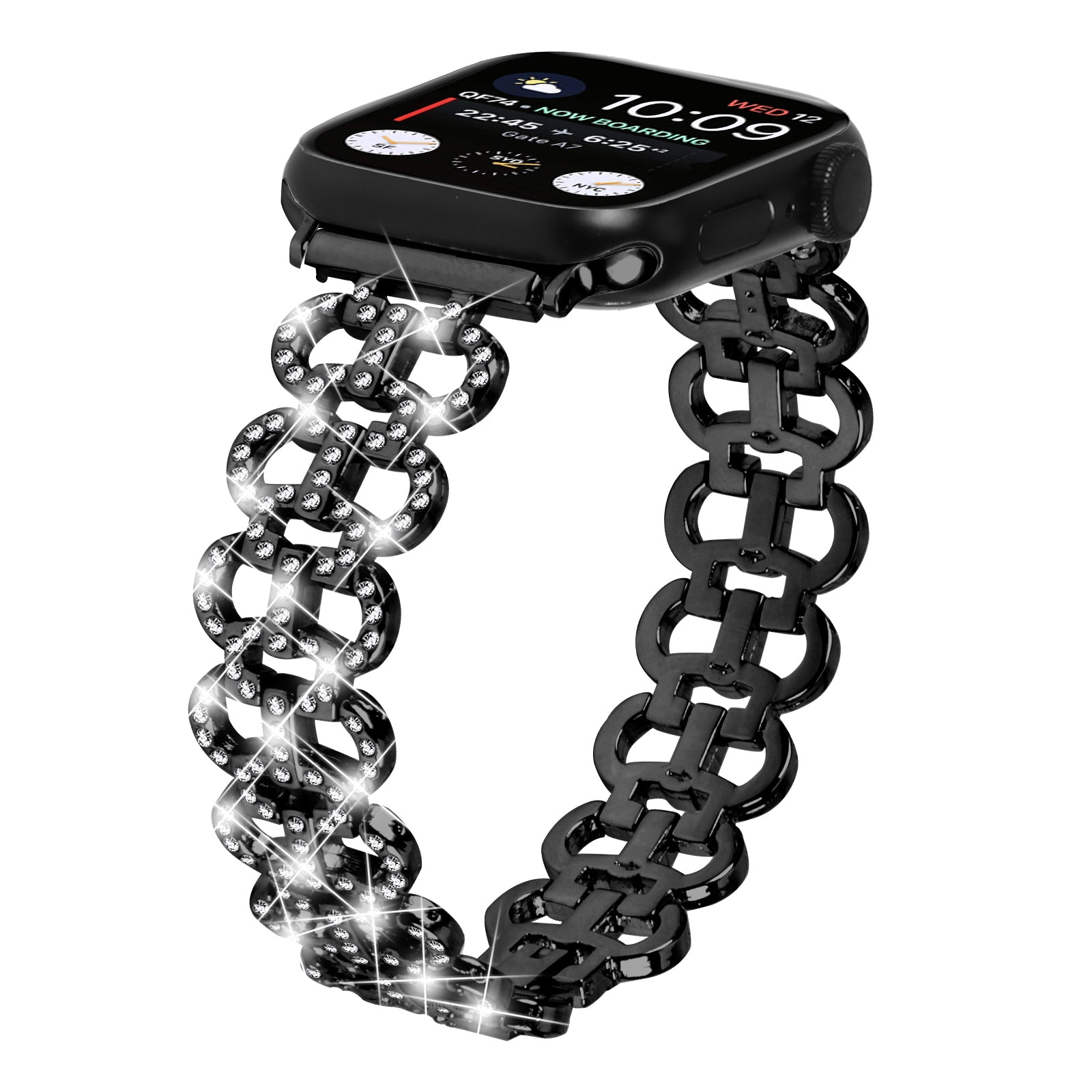 Watch Band for Apple Watch Ultra 2 49mm Series 9 45mm SE (2023) 44mm Ultra 49mm 8 7 45mm 6 5 4 SE (2022) SE 44mm 3 2 1 42mm Rhinestone Decor Zinc Alloy Strap Watch Band for Apple Watch Ultra 2 49mm Series 9 45mm SE (2023) 44mm Ultra 49mm 8 7 45mm 6 5 4 SE (2022) SE 44mm 3 2 1 42mm Rhinestone Decor Zinc Alloy Strap